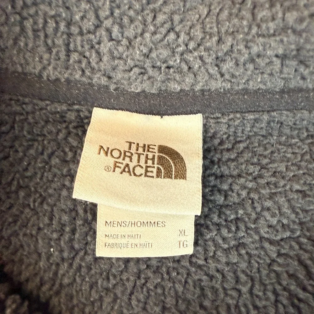 North Face Sweater Mens XL Black 1/4 Zip Pullover Fleece Shacket‎ Block Logo
